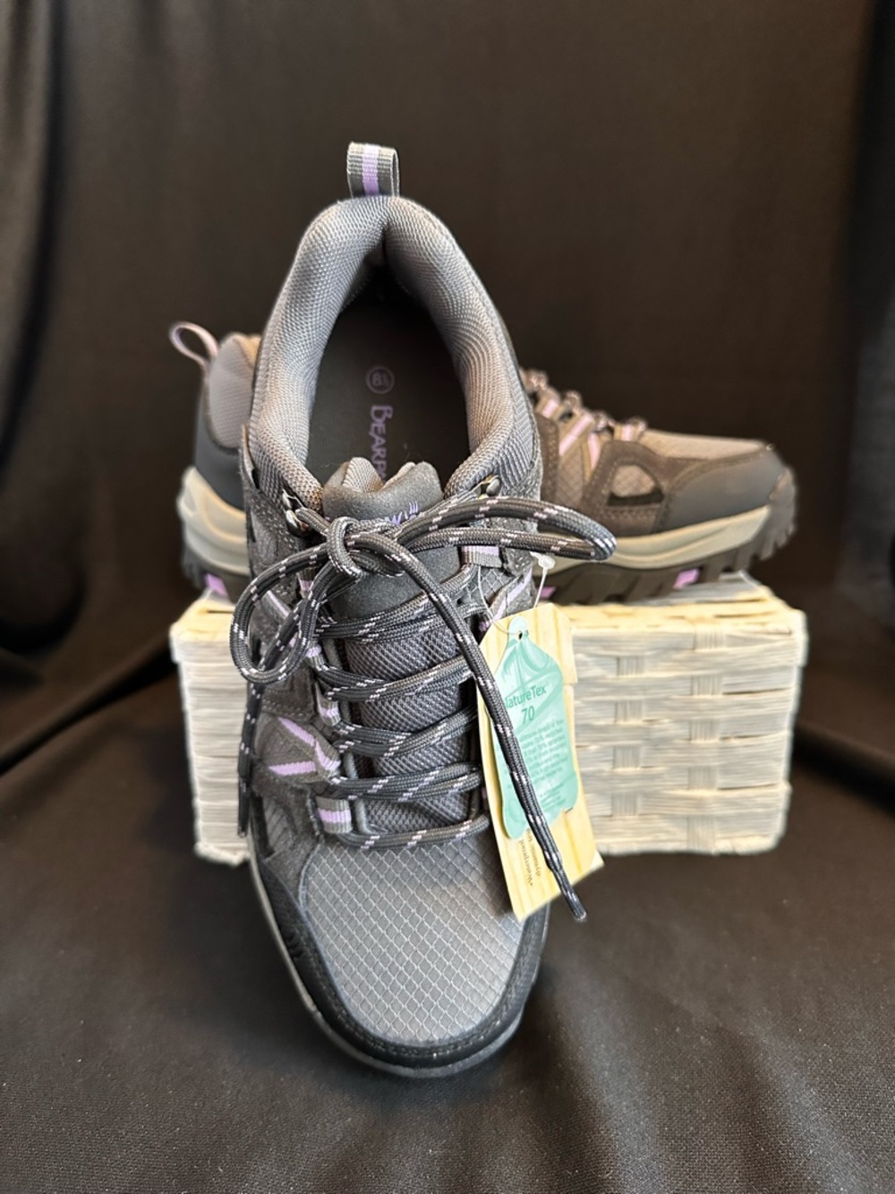 BearPaw Gray and Purple Women's Trail Sneakers Sz. 8.5 NWT